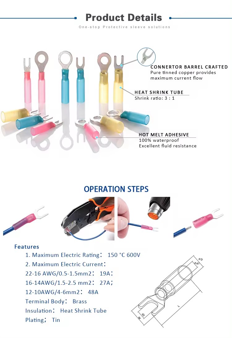 Heat shrink terminal crimps